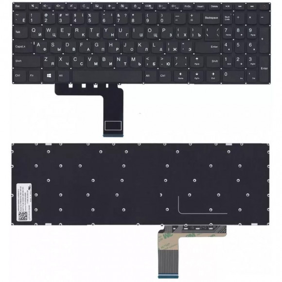 Клавиатура для ноутбука Lenovo IdeaPad 110-15, 110-15ACL, 110-15AST, 110-15IBR черная, ver.1