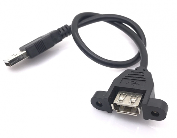 Кабель USB 2.0 для монтажа на корпус 30 см