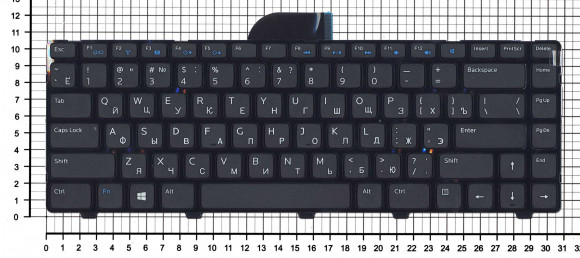 Клавиатура для ноутбука Dell Inspiron 14 3421, 14R 5421, черная с рамкой Клавиатура для ноутбука Dell Inspiron 14 3421, 14R 5421, черная с рамкой