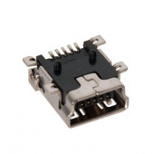 Разъем USB 2.0 Mini B, монтаж на плату, SMD 1734035-1 Разъем USB 2.0 Mini B, монтаж на плату, SMD 1734035-1