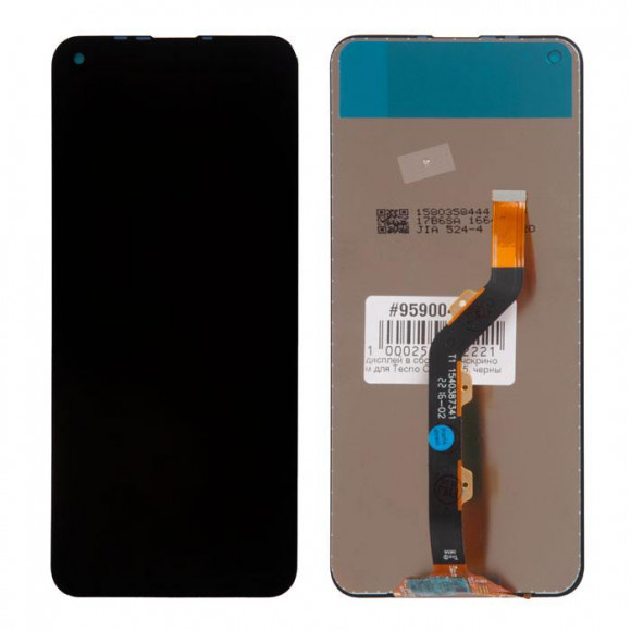 Дисплей в сборе с тачскрином для Tecno Camon 15, черный (copy lcd)