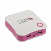 Внешний АКБ LP 7800 мАч Li-ion 2 USB выхода 1А + 2, 1А (белый с розовым/коробка)