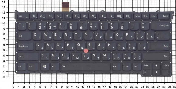 Клавиатура для ноутбука Lenovo ThinkPad X1 carbon Gen 3 2015, черная c подсветкой