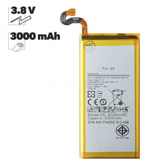 АКБ Samsung (EB-BG950ABA, ABE) S8 SM-G950F Li3000 100% Filling Capacity