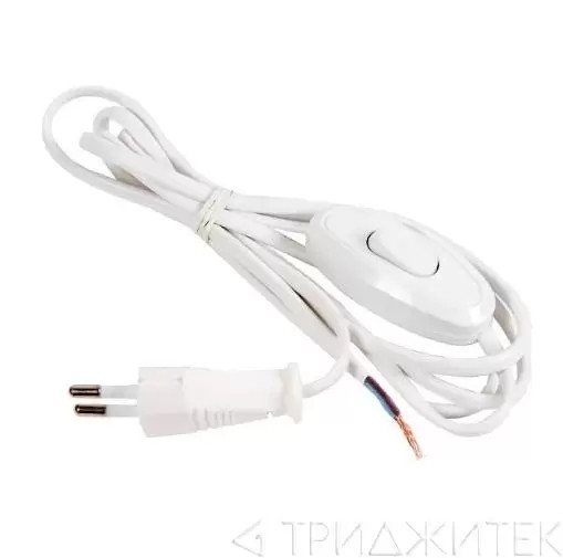 Выключатель проходной на шнур для бра белый 1.7м Универсал А1060