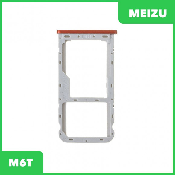 Держатель (лоток) SIM-карты для Meizu M6T, красный