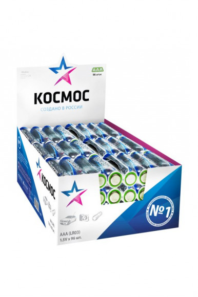 Батарейка (элемент питания) Космос LR03 SR4, 1 штука Батарейка (элемент питания) Космос LR03 SR4, 1 штука