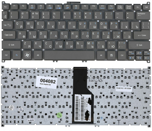 Клавиатура для ноутбука Acer Aspire S3, Aspire One 725, 756, AO725, AO756, серый Клавиатура для ноутбука Acer Aspire S3, Aspire One 725, 756, AO725, AO756, серый