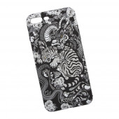 Защитная крышка для Apple iPhone 8 Plus, 7 Plus "KUtiS" Monochrome AK-3 Тигр и Дракон (черная с белым)