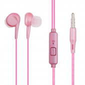 Гарнитура "LP" Fingerprint 3.5 мм. вставная с кнопкой ответа (розовая/коробка)