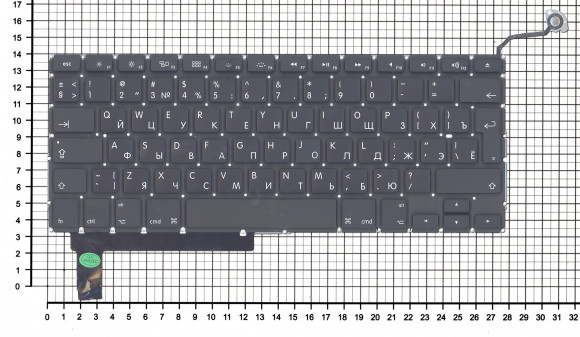 Клавиатура для ноутбука Apple A1286 с SD, большой Enter RU