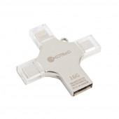 OTG Flash накопитель COTEetCI U3 Zinc Alloy U 16Gb USB/Lightning 8-pin/Type-C/MicroUSB (серая) OTG Flash накопитель COTEetCI U3 Zinc Alloy U 16Gb USB/Lightning 8-pin/Type-C/MicroUSB (серая)