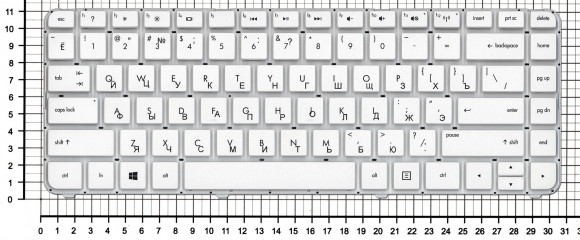 Клавиатура для ноутбука HP Pavilion G4-2000 белая без рамки