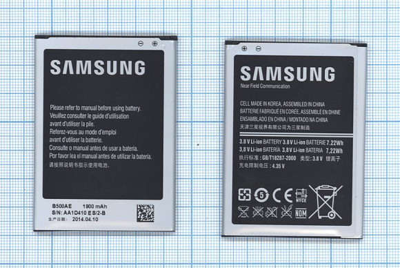 Аккумулятор B500AE для Samsung Galaxy S4 Mini GT-I9190, 3.8В 7.22Wh