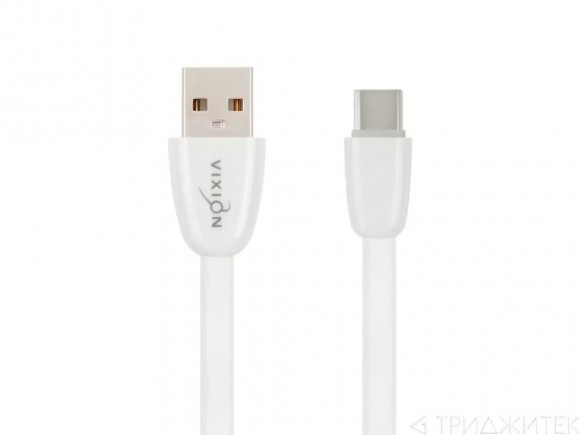 Кабель USB Vixion (K12) Type-C (1м) силиконовый, белый
