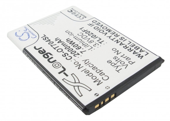 Аккумулятор (батарея) TLi020F1 для телефона Alcatel One Touch 7040, 7041, 6036, 5042, 3.8В, 2000мАч