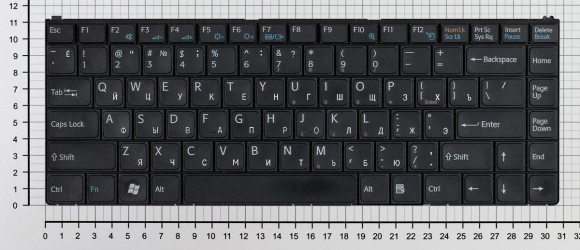 Клавиатура для ноутбука Sony Vaio VGN-N N250, черная Клавиатура для ноутбука Sony Vaio VGN-N N250, черная