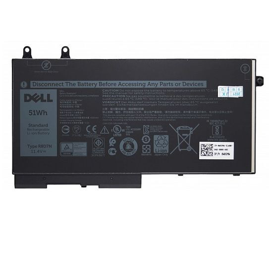 Аккумулятор (батарея) R8D7N для ноутбука Dell Latitude 5400, 5500, Precision 3540, 3550, Inspiron 7590, 4255мАч, 11.4В