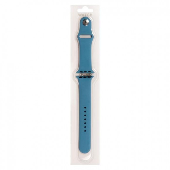 Силиконовый ремешок для Apple Watch 38/40мм (24), лазурный, на кнопке