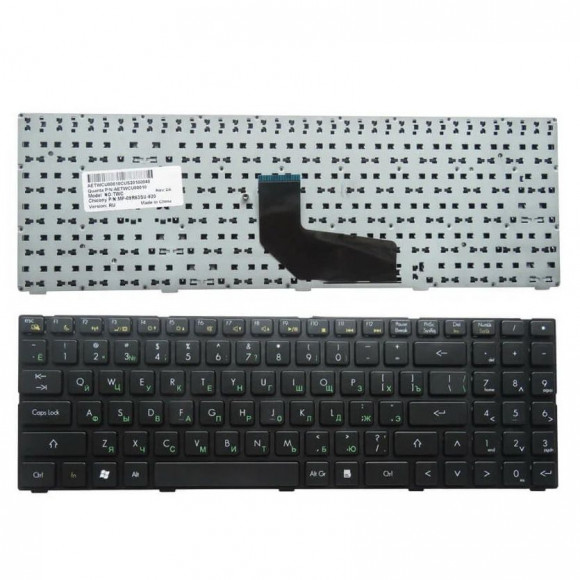Клавиатура для ноутбука DNS K580, K580S, 0155959, 0158645 Quanta TWH K580S, черный с рамкой