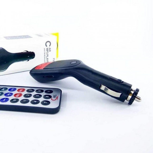 FM модулятор FM-02 (Дисплей/Пульт/USB/Micro SD/AUX), черный/красный/коробка FM модулятор FM-02 (Дисплей/Пульт/USB/Micro SD/AUX), черный/красный/коробка