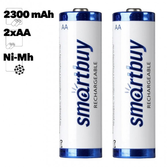 Аккумулятор NiMh Smartbuy R06 AA 2300mAh 2шт в блистере