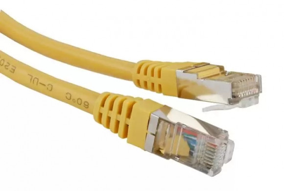 Патч-корд RJ45 - RJ45, 4 пары, FTP, категория 5е, 0.5 м, желтый, LSZH, LANMASTER, LAN-PC45/S5E-0.5-YL