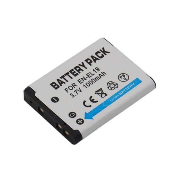 Аккумулятор EN-EL19 для камеры Nikon Cooplix S4300, S3100, W100, S3600, S2600, S2500, S3700, S3300, S6500, A100, W150, S7000, S6400, 1000мАч