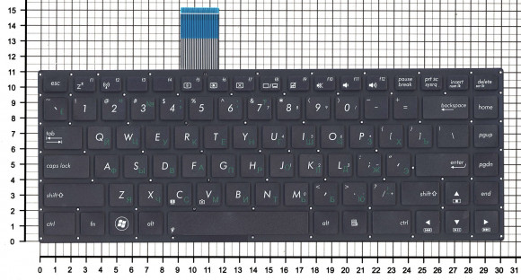 Клавиатура для ноутбука Asus K46, K46C, черная Клавиатура для ноутбука Asus K46, K46C, черная