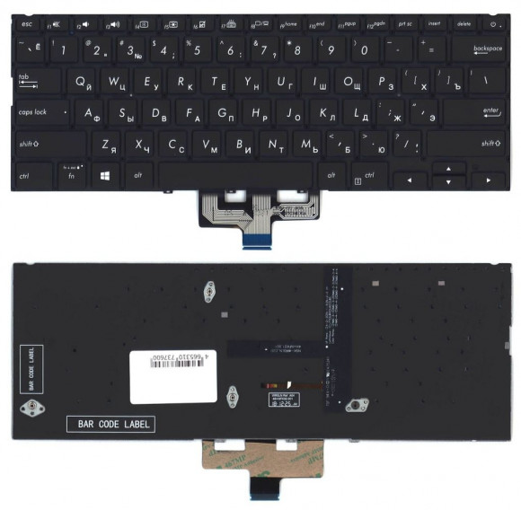 Клавиатура для ноутбука Asus ZenBook 14 UM433DA, черная