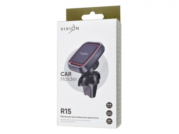 Автомобильный держатель R15 магнитный в дефлектор, черный (Vixion)