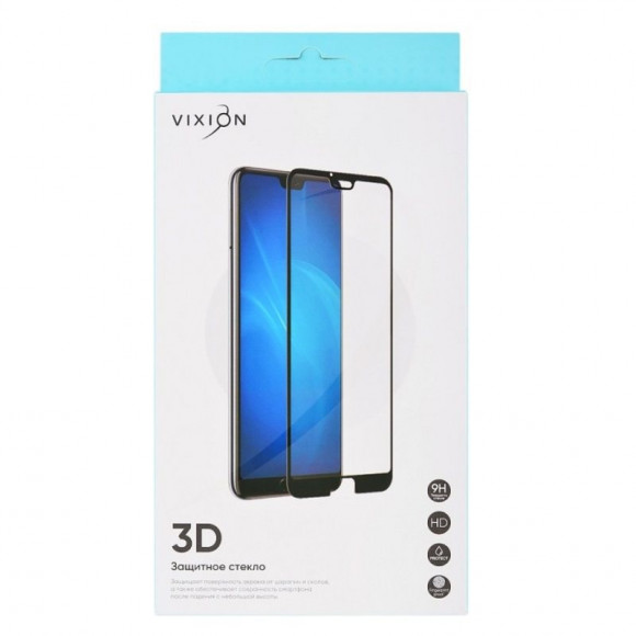 Защитное стекло 3D для Samsung Galaxy A10 (A105F), A10s (A107F), M10 (M105F), черный (Vixion)
