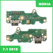 Системный разъем (разъем зарядки) для Nokia 7.1 (2018) c микрофоном Системный разъем (разъем зарядки) для Nokia 7.1 (2018) c микрофоном