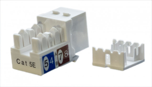 KJ9-8P8C-C5e-90-WH Вставка Keystone Jack RJ-45(8P8C), категория 5e, белая Hyperline