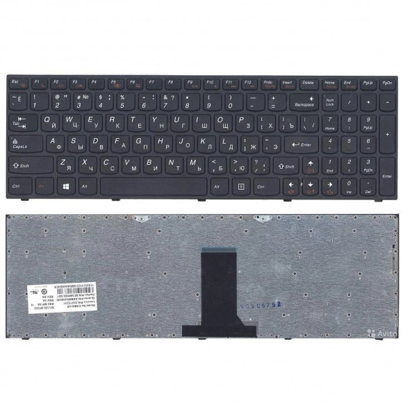 Клавиатура для ноутбука Lenovo IdeaPad B5400, M5400, черная, рамка черная