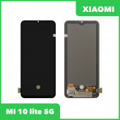 LCD дисплей для Xiaomi MI 10 lite 5G в сборе с тачскрином, 100% оригинал (черный)