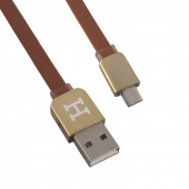 USB Дата-кабель Hermes MicroUSB плоский (коричневый с золотым) USB Дата-кабель Hermes MicroUSB плоский (коричневый с золотым)