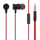 Гарнитура "LP" Rod 3.5 мм. вставная металлическая с кнопкой ответа (красная/коробка)