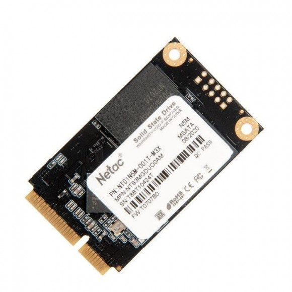 SSD MSATA Netac 1.0Tb N5M Series <NT01N5M-001T-M3X> Retail (SATA3, up to 560/520MBs, 3D TLC/QLC)