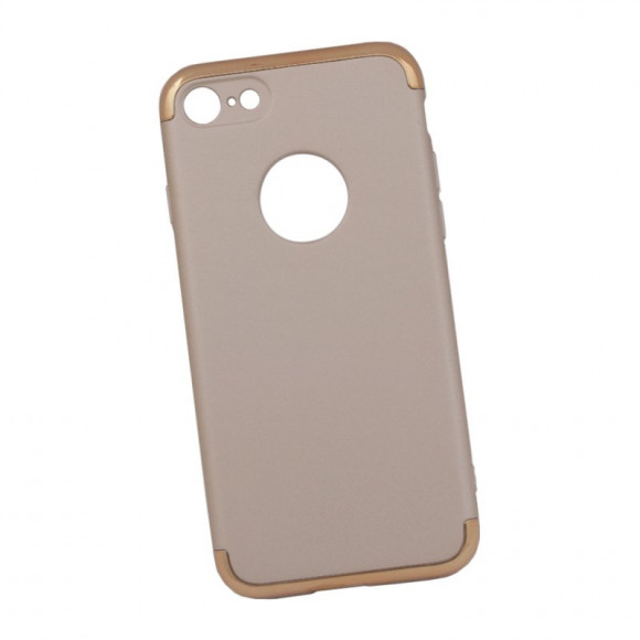 Защитная крышка для Apple iPhone 8, 7, золотая с золотой вставкой (коробка)