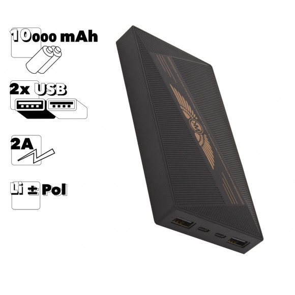 Внешний АКБ WK Tumasi RPP-55 10000 mAh, 2xUSB, 2A, Li-Pol (черный)