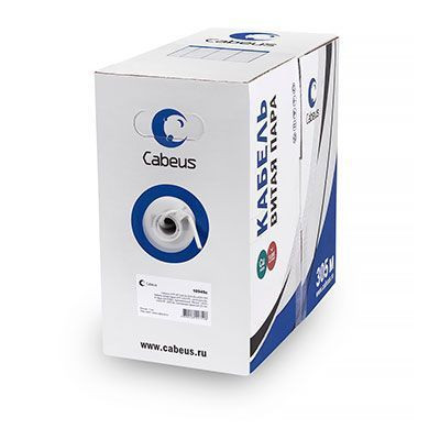 Cabeus UTP-4P-Cat.5e-SOLID-LSLTx-GNКабель витая пара UTP (U/UTP), категория 5e, 4 пары (24 AWG), одножильный, нг(А)-LSLTx, зеленый (305м)
