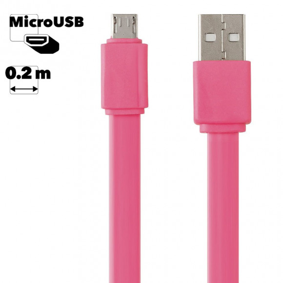 USB Дата-кабель Stable and Faster MicroUSB 20 см., розовый