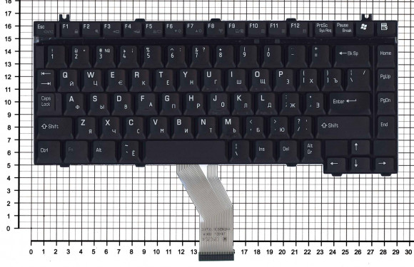Клавиатура для ноутбука ноутбука Toshiba Satellite A10, A15, A20, A25, A30, A40, A50, A55, A70, A75, A80, A100, черная