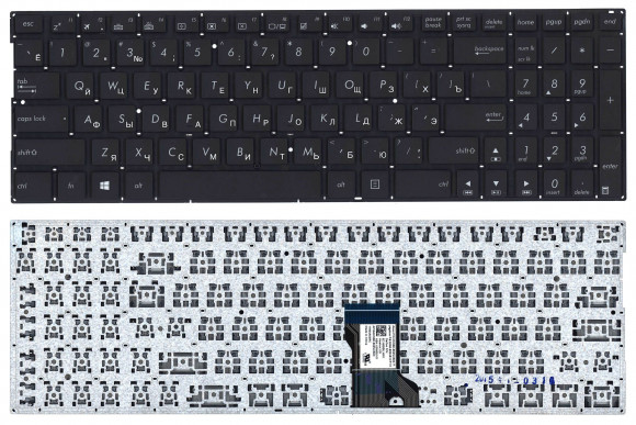 Клавиатура для ноутбука Asus Q552, черная с подсветкой