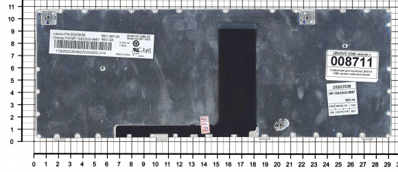 Клавиатура для ноутбука Lenovo V380, черная с красной рамкой