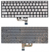 Клавиатура для ноутбука Asus UX333F, серебристая с подсветкой Клавиатура для ноутбука Asus UX333F, серебристая с подсветкой