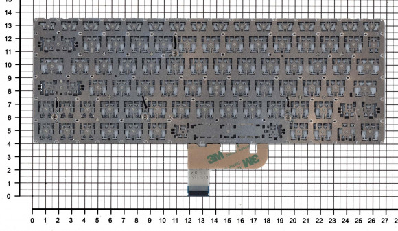 Клавиатура для ноутбука Asus UX333F, серебристая с подсветкой