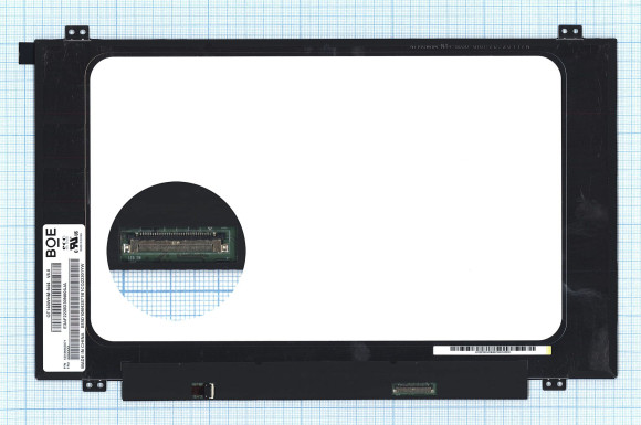 Матрица QT140WHM-N44 14", 1366x768 (HD), LED, 30 pin, Slim (тонкая), матовая, TN, уши вверх/вниз