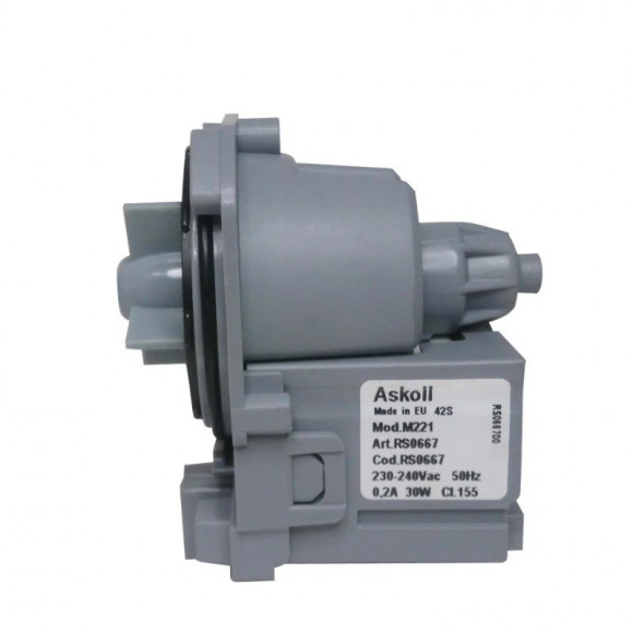 Помпа на 3 защелках, для Bosch Maxx, выводы вперед, вместе, Askoll, нового образца